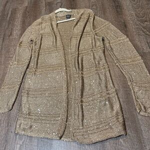 Gold Women's Cardigan Sweater